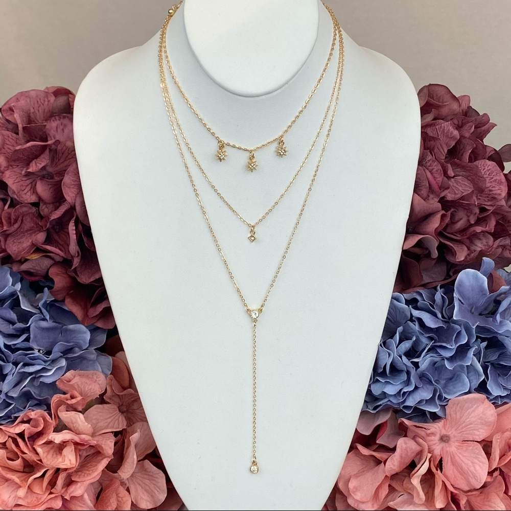 Boho Multilayer Star, Sun, Crystal Necklace - Picture 7 of 16